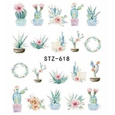 Vanddekaler - Kaktus - STZ-618 - Til negle