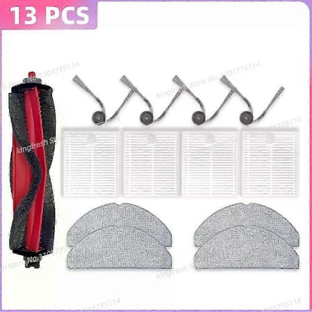 Passer til Roborock Q7 M5 / Q7 M5+ / Q7 L5 / Q7 L5+ / Q7 Tf / Q7 Tf+ / Q7b / Q7t+ Plus reservedele hovedbørste filter moppeklud støvpose SÆT J