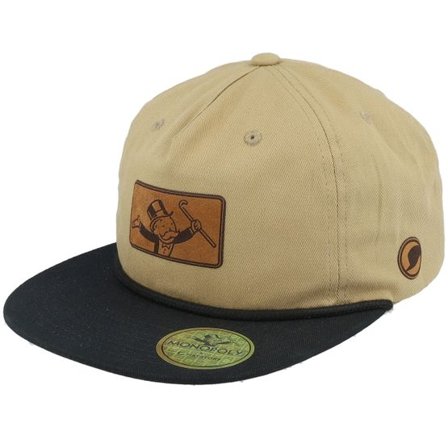 Monopoly - Beige snapback Keps - Monopoly Man Engraved Golfer Black/Khaki Snapback @ Hatstore