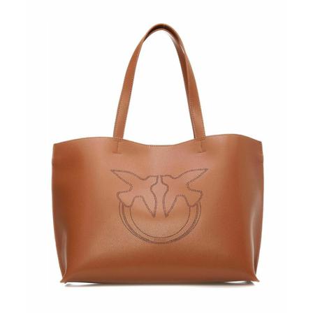 Pinko, Everyday Love Birds Tote Bag Bruin, Dames, Maat:ONE Size