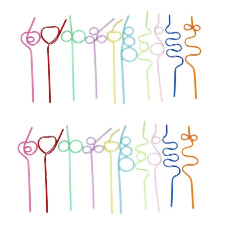 100x Crazy Loop Sugerør, Crazy Silly Farverige Genanvendelige Drikkesugerør Mega Pakke Bpa Og Pfoa Fri