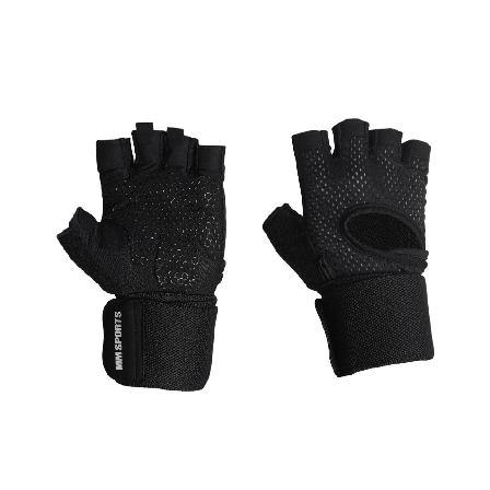 MM Sports Treningshansker med wrist wrap - L, Treningstilbehør, Treningshansker