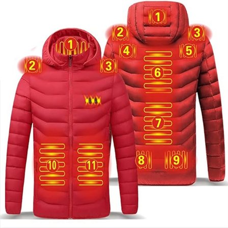 Opvarmet jakke til mænd og kvinder, vindtæt USB-opladning varm