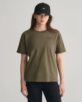 GANT - Teens Script Grafisk T-skjorte juniper green
