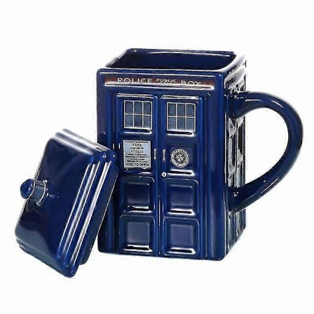 Doctor Who Tardis Krus Kaffe Tekopp Politiboks Keramisk Krus Med Lokk Bursdagsgave_Kvalitetsgave