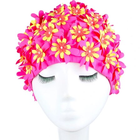 {xj} (Rosa) Manuell Rhinestone Blomblad Retro Stil Badmössa