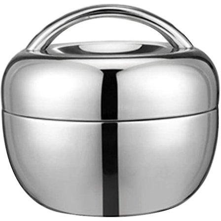 2-lags Termisk Isoleret Madkasse i Rustfrit Stål med Håndtag