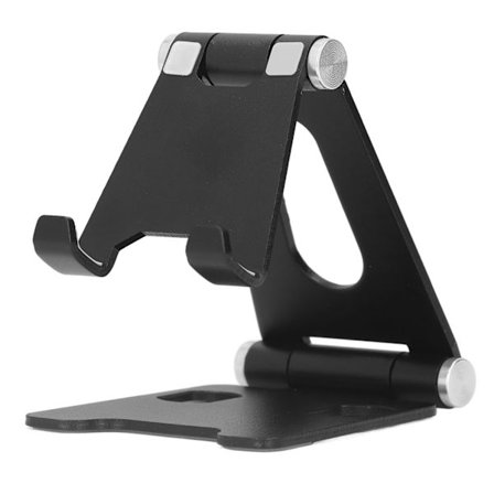 Vikbar 360 graders roterande mobiltelefon surfplatta stativ portabelt skrivbordsfäste i metall