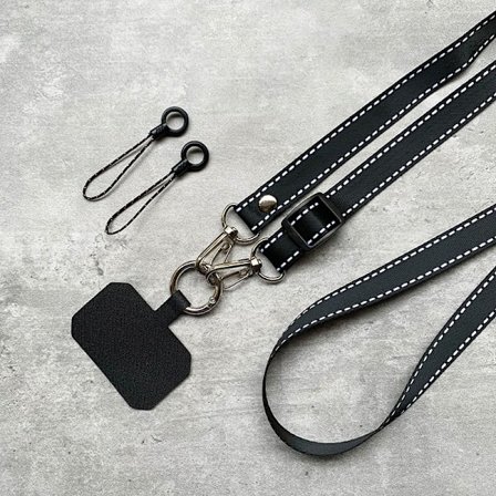 Simplicity Crossbody Mobiltelefon Snodd Justerbar Hängande Halsrem Med Universalklämma Anti-förlorad Mobiltelefon Snoddar