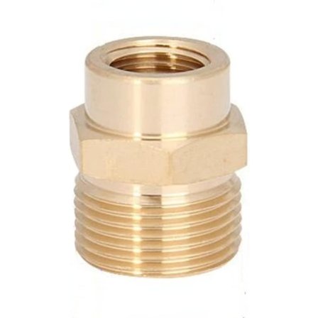 Hane till hona mässings G&M gängad slangkoppling för #10 högtryckstvätt: Hona M14 till hane M22