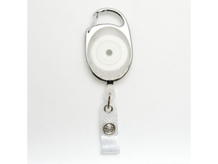 Korthållare med trissa, Yo Yo Reko 220, oval, indragbar, snäppförslutning, genomskinlig - Lyreco - Kontorsmöbler och inredning - Namnskyltar och 