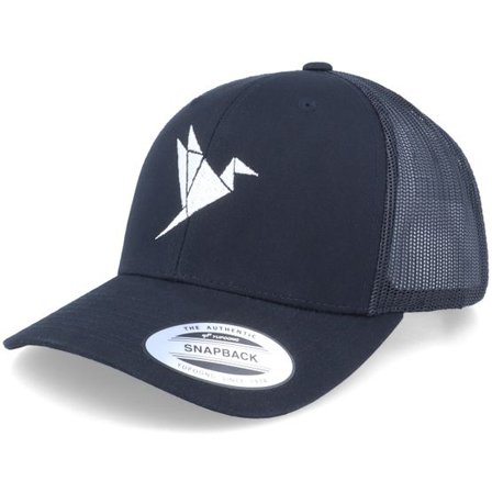 Origami - Svart trucker Keps - Paper Bird Black Trucker @ Hatstore