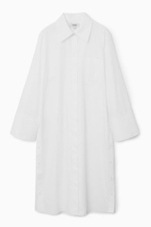 COS Women's Deconstructed Midi Shirt Dress in White