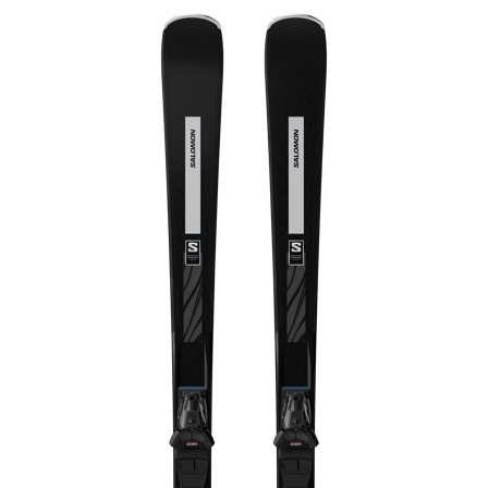 Salomon - Lot ski alpin pour femme E S/max W X7 Ti + M10 Gw L80 - Black / Silver Met. - 155