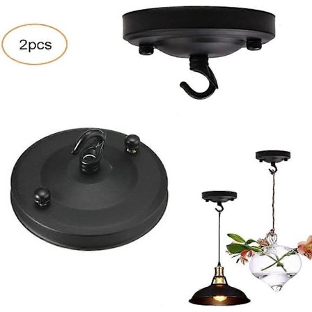 Vintage Kattokruunu, Retro Rauta Kattoruusuke Koukku Levy Pidike Riippuvalaisin Kattokiinnike D (FMY)