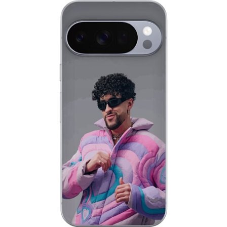 Yhteensopiva Puhelinkuori Google Pixel 10 Pro XL Värikäs kuvaus surullisesta sydämestä rannalla palmujen, delfiinien ja auringonlaskun kanssa retro-ta