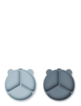 Liewood Stacy Divider Suction Plate 2-Pack - Blue - Ø 17 CM