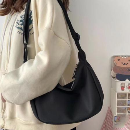 Harajuku e Canvas Casual teenage skoletaske Æstetisk Sød mes Black A2
