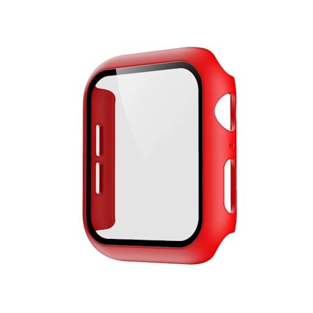 Støddæmpende Skal + Hærdet Glas 2i1 til Apple Watch 44mm - Rød