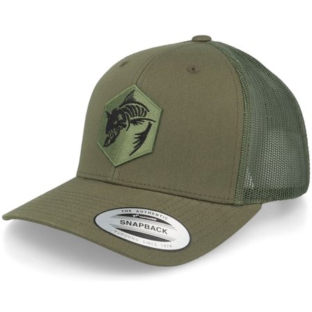 Skillfish - Verde trucker Cappellino - Bone Fish Hex Patch Buck Green Trucker @ Hatstore