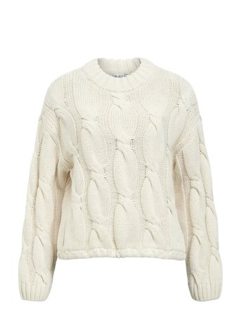 Objbay L/S Lo Knit Pullover E Pa 25 Cream Object