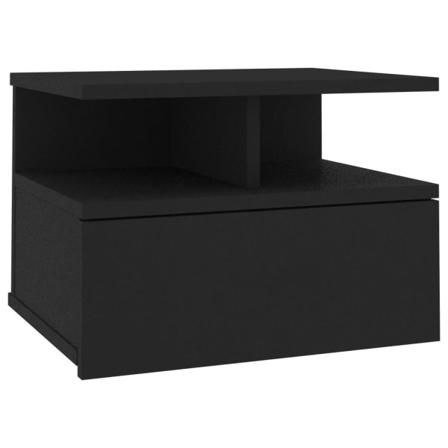 Vidaxl Svävande Sängbord Svart 40x31x27 Cm Konstruerat Trä Svart