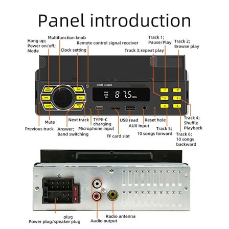 Multifunktionell bil Bluetooth-spelare stödjer lokalisering och hitta U-disk plug-in-kort HD förlustfri musik bil Mp3