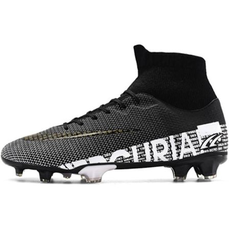 Fotbollsskor Barn, High-Top Fotbollsskor Pojkar Flickor, Andningsbara Fotbollsskor med Dobbar