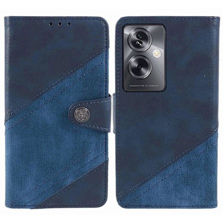 Oppo A79 5G PU-nahkakotelo Crazy Horse -kuvioinen lompakkokotelo Multicolor Dark Blue