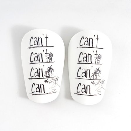 1 Par Mini Skydd för Skinnben Fotboll XS VITT-SVART