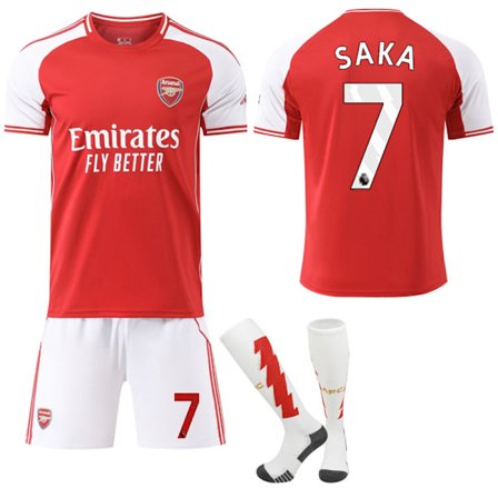 25-26 Arsenal F.C. Hemmatröja NO.7 SAKA Set Barn Vuxen Fotbollsutrustning med Strumpor NO.7