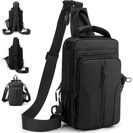 (Svart) Skulderveske - Herre - Nylon - Tyverisikker - Vanntett - Multifunksjonell