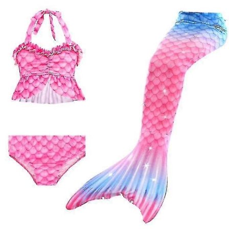 Lyt (pink) børn Piger Havfruehale Bikini Sæt Badetøj Badetøj Sw