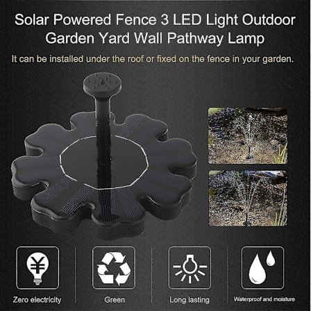 Kukka-aurinkopumppu suihkulähteelle lintukylpyyn, puutarhaan ja terassille