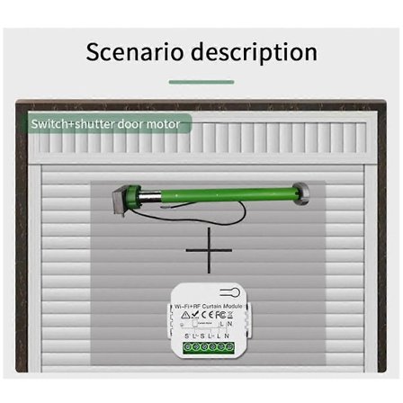 Tuya WIFI Smart Gardinbryter APP Timing Motor Kontroller Bryter RF 433 Mhz Fjernkontroll Elektrisk