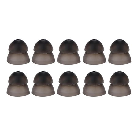 10 stk. Høreapparat Domes Blød Silikone 8mm Dobbelt Lag Lukket Type Vaskbar Antistatisk Ørepropper Sort