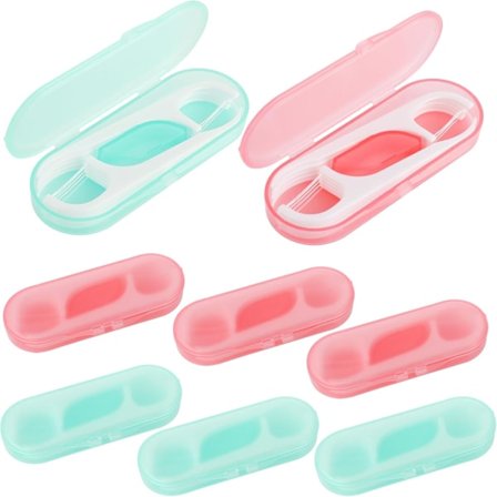 Kannettava hammaslankainkotelo, 6 matkahammaslankainlaatikkoa 60 kpl pienellä hammaslankainpidikkeellä hammastikkujen annostelijalla