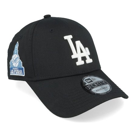 New Era - MLB Svart adjustable Keps - Los Angeles Dodgers World Series Patch 9FORTY Black Adjustable @ Hatstore