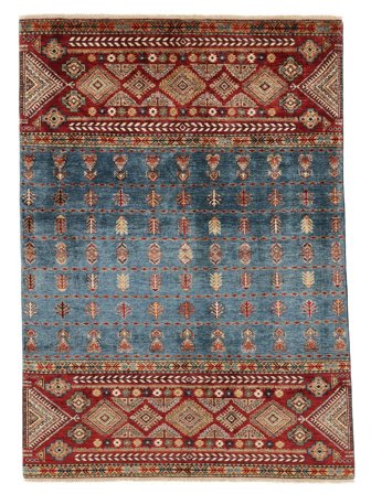 Alfombra Shabargan 173X245 Rojo Oscuro/Negro (Lana, Afganistán)