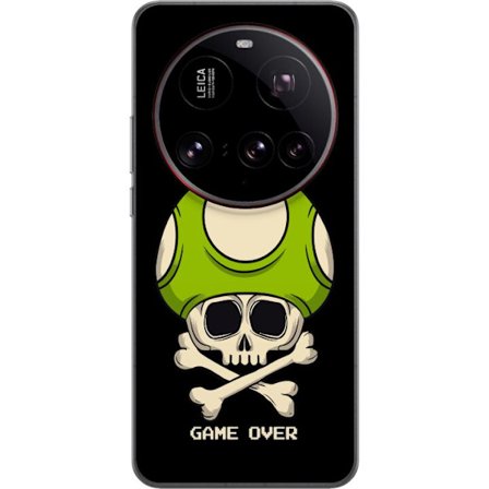 Kompatibelt Mobildeksel til Xiaomi Xiaomi 15 Ultra Spilmotiv med dødsål og grønn sopp i retro gaming-stil med teksten game over