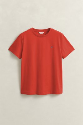 GANT - Klassisk t-skjorte med shield-logo til dame perfect red