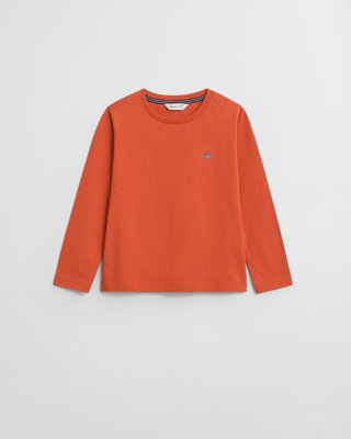 GANT - Langermet T-skjorte med Shield-logo til barn deep orange