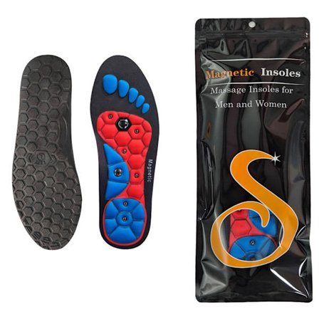 1 par akupressur-indlægssåler magnetiske indlægssåler stødabsorberende indlægssåler til sport