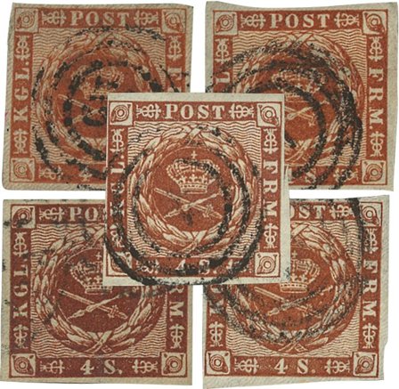 Danmark 1858 - AFA 7 - Stemplet