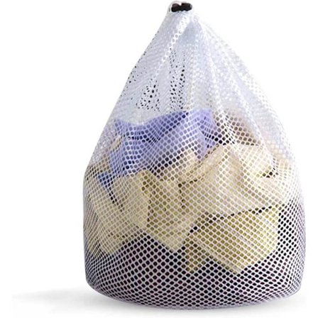 Tvättnät med dragsko - Maskintvättbar - Återanvändbar - Grovmaskig - tvättpåse - för smutsig tvätt, lakan, underkläder, babykläder och strumpor