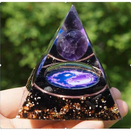 Energigenerator Orgon Pyramid Ametyst Peridot Healing Naturlig krystal Reiki Chakra Generator Orgonite