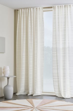 Jotex - Gardin Med Multifunksjonsbånd 2-pk Naturhvit - GIA - Kjøp Multifunksjonsgardiner hos Jotex