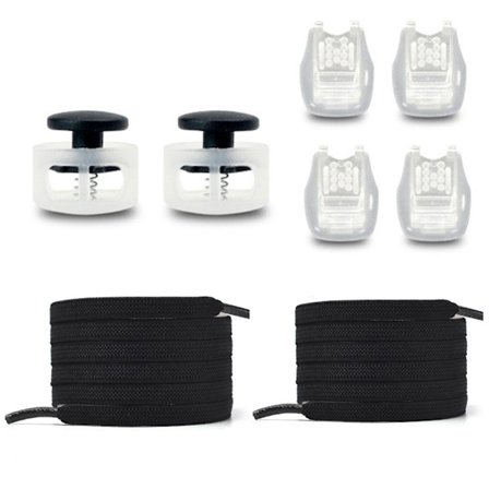 Elastiske sko snørebånd med snorelås Ingen slips Sneakers snørebånd 3 mm bred 100 cm lang