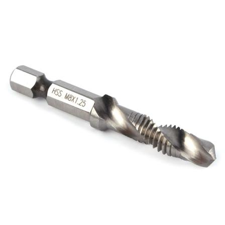 M8 HSS 1/4" kuusiokolovarsi pora- ja kierrekartioporanterät Power osa