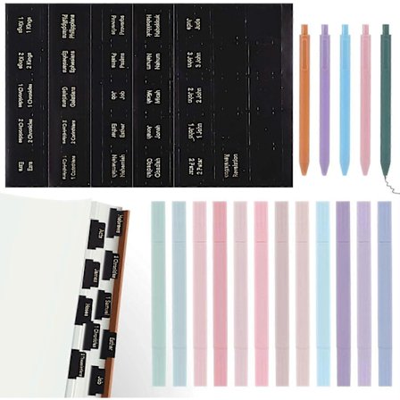 92 st Bibelpennor och överstrykningspennor som inte blöder och laminerade bibelregister, enkla att (FMY)